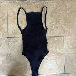 Navy Blue Ribbed Body Suit